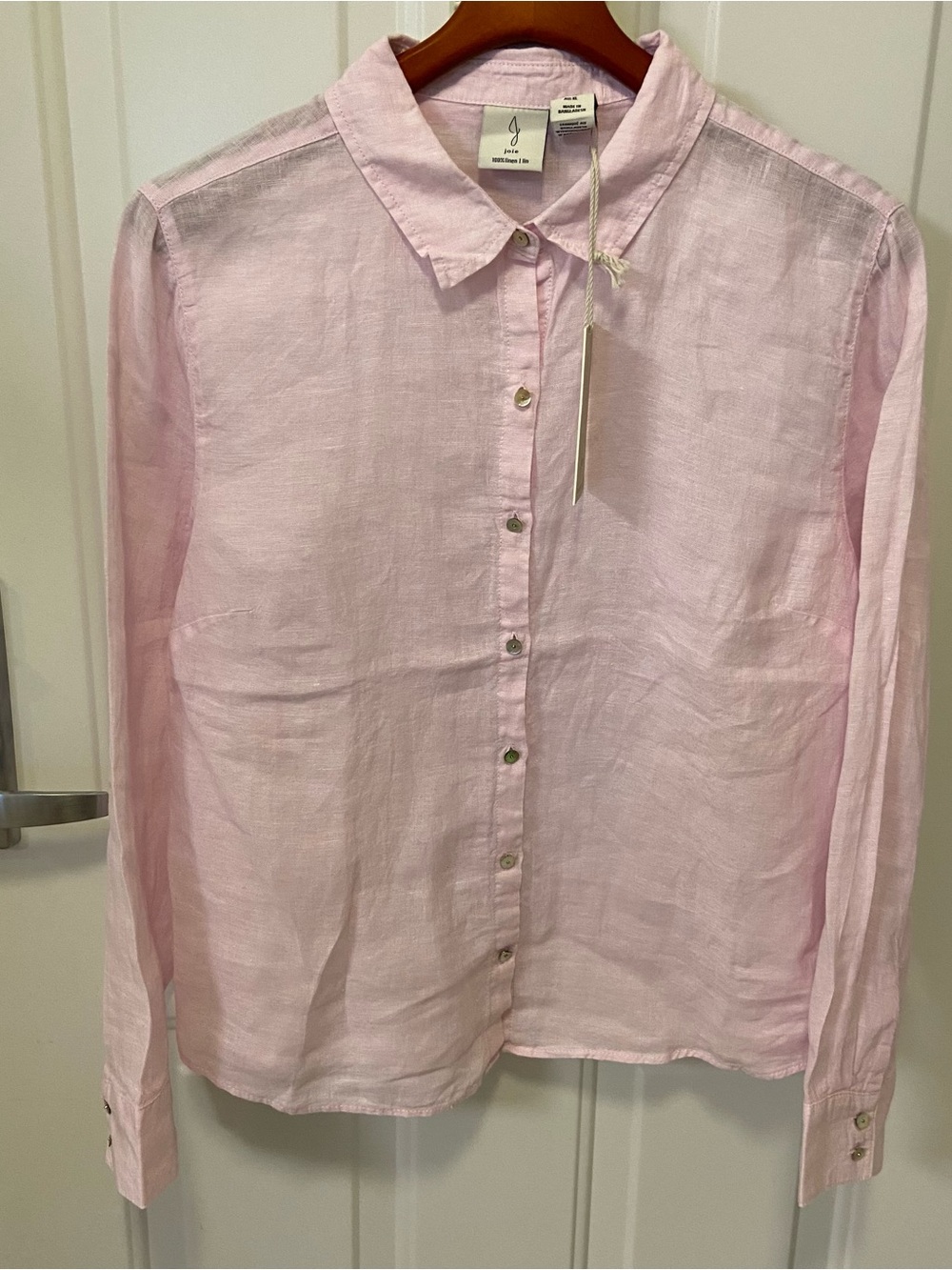 Joie Light Pink Linen Button-Up Shirt